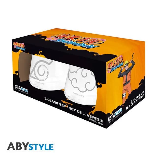 Naruto Shippuden - 2 Glass Set - Konoha & Akatsuki